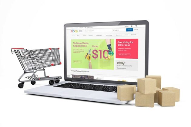ecommerce-website-3d-online-mockup-with-laptop-boxes-and-cart