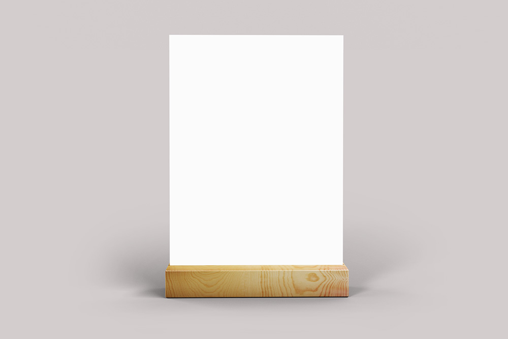 06-table-talker-on-wood-stand-psd-mockup