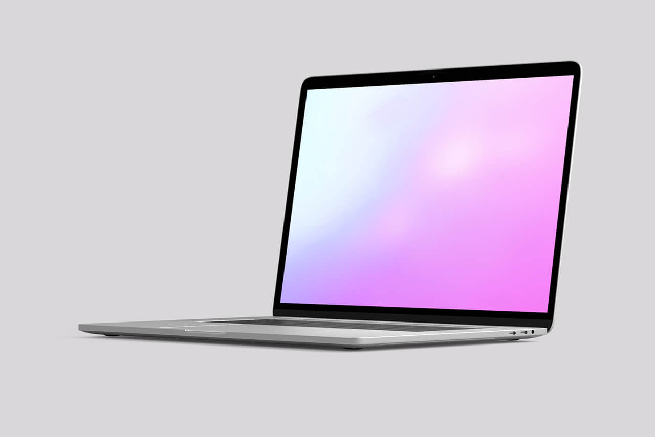 19_turned_side_view_of_Macbook_3D_studio_background