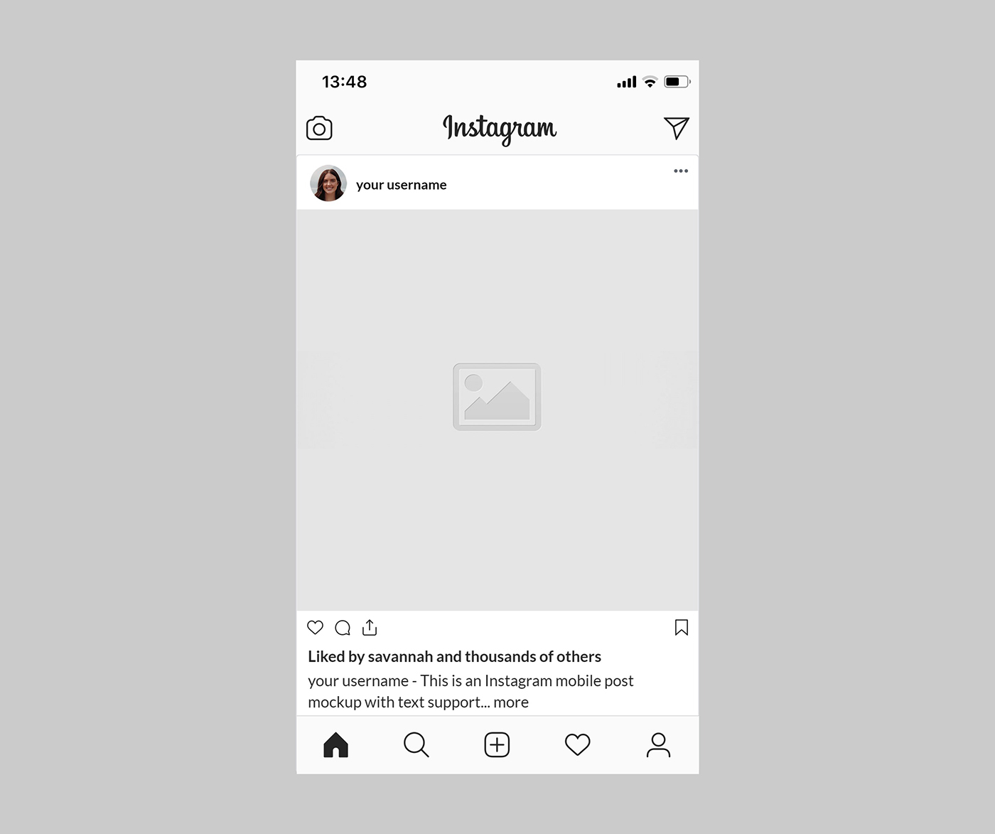 Free Instagram Post preview mockup template